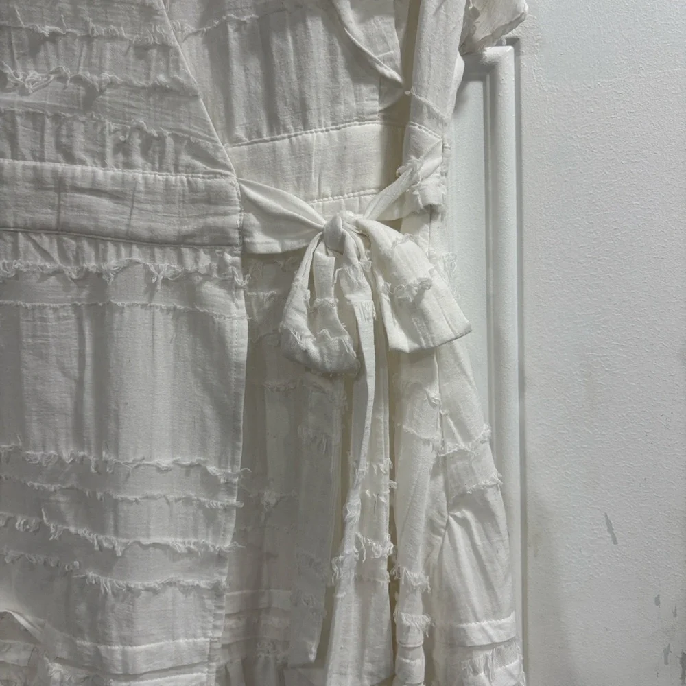 Love Riche White Ruffled Wrap Mini Dress - Picture 7 of 12